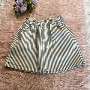 American Threads White Grey Stripe Mini Skirt sz S